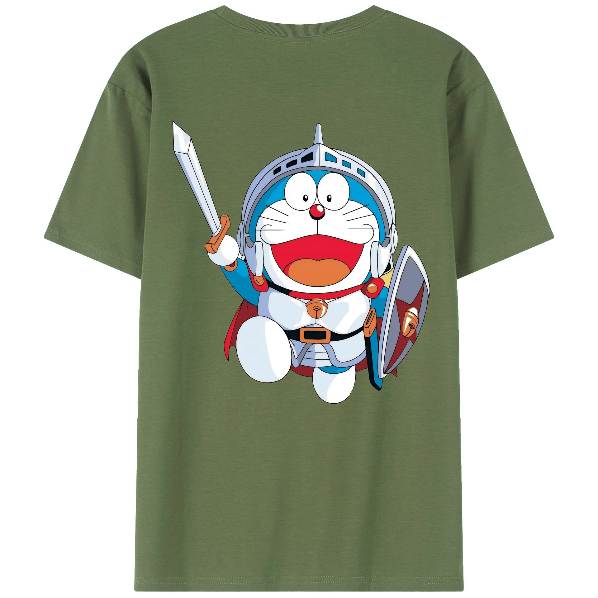（画像用） ドラえもん Doraemon 綿100％ メンズ半袖Tシャツ（バックプリント） 通気性